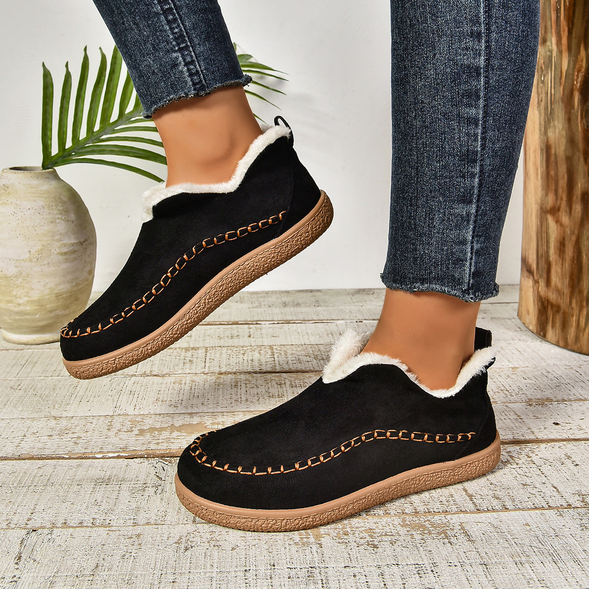 Katrina – Fleece-Lined Cushioned Slip-On Shoes