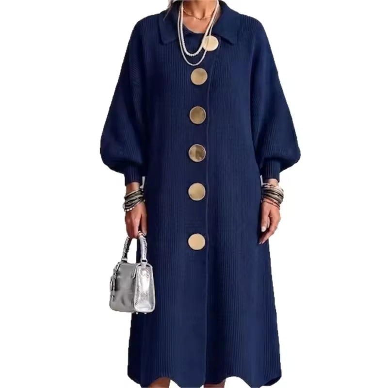 Audrey – Knit Button-Down Midi Dress
