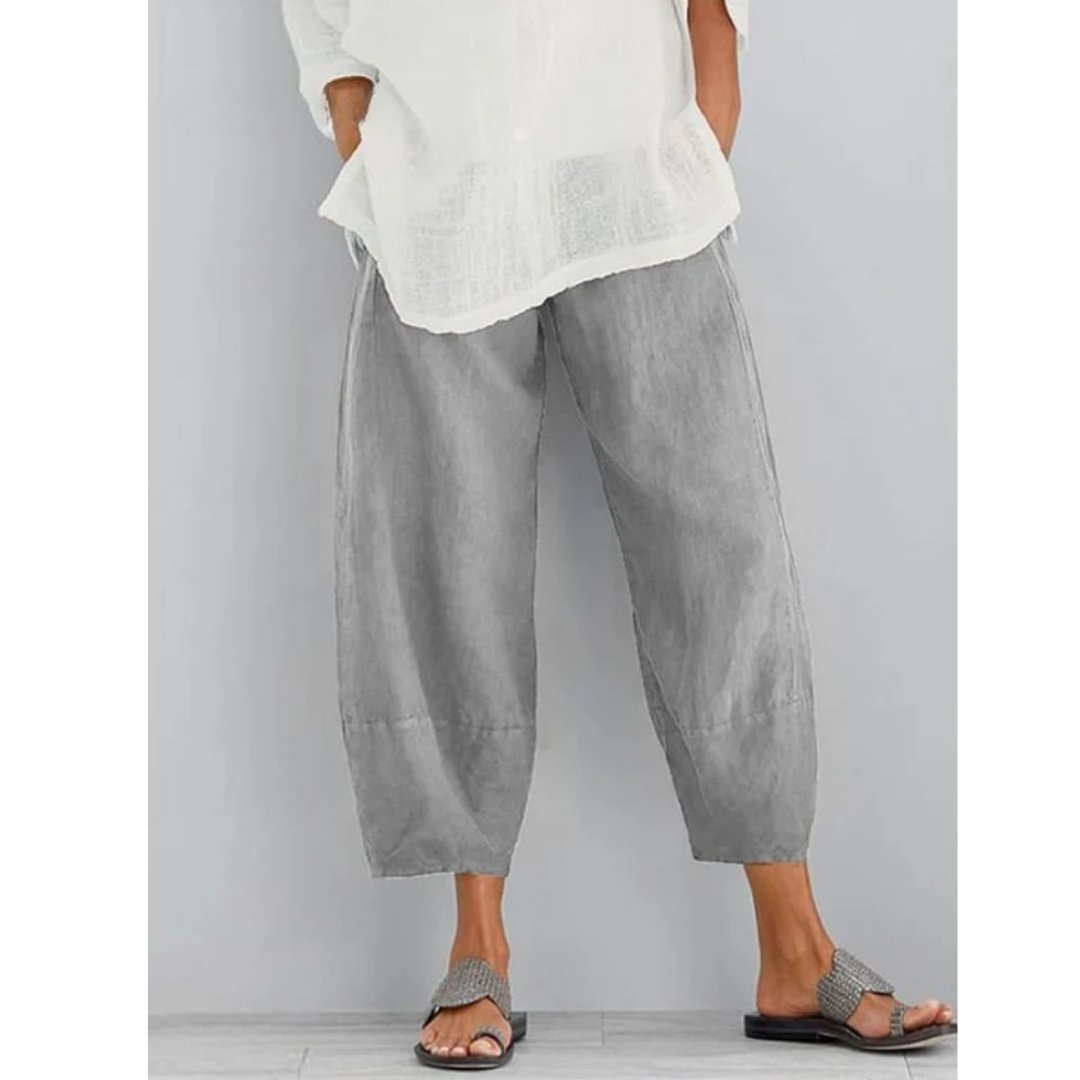 Dorothy – Cropped Lantern-Leg Relaxed Trousers