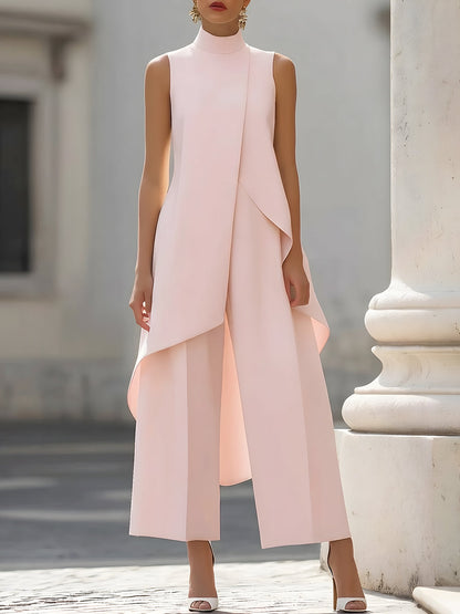 Edwina – Sleeveless High-Neck Wide-Leg Set