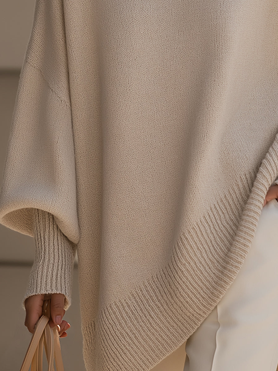 Flora – Oversized Draped Knit Pullover