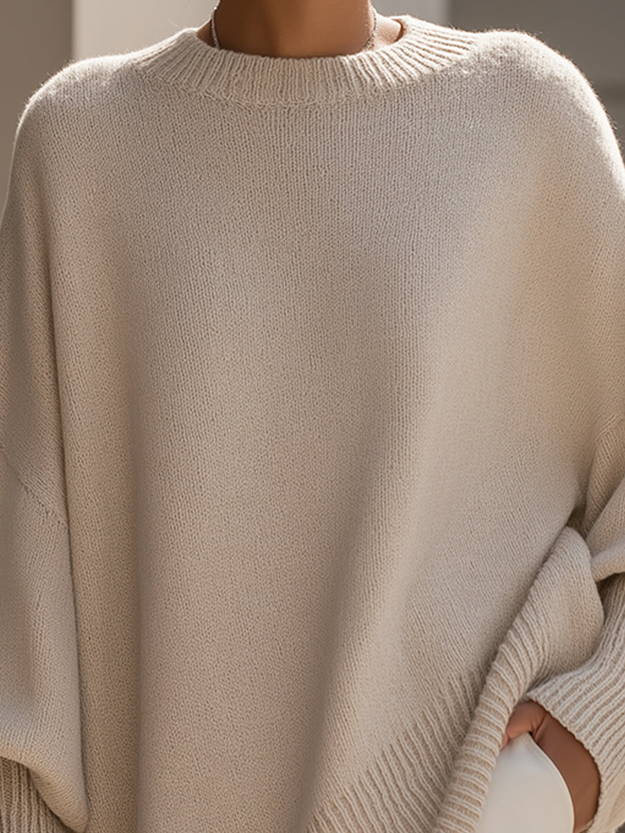 Flora – Oversized Draped Knit Pullover