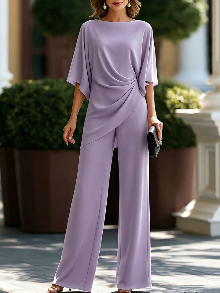 Kay – Draped Waist Wide-Leg Jumpsuit