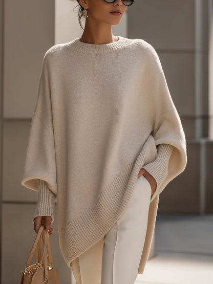 Fionnuala – Oversized Draped Asymmetric Knit Jumper
