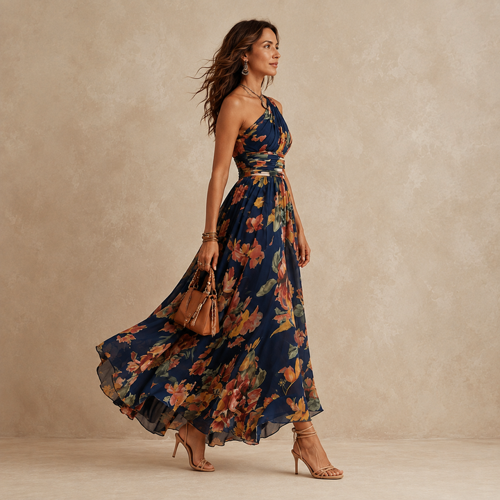 Sibyl – One-Shoulder Floral Maxi Dress