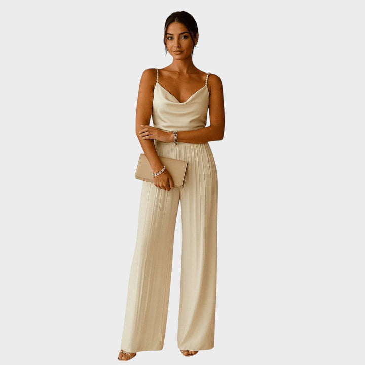 Daphne – Pearl Strap Wide-Leg Jumpsuit