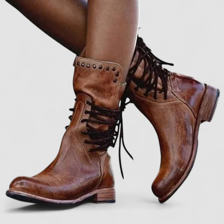 Delyth – Lace-Up Western Boots