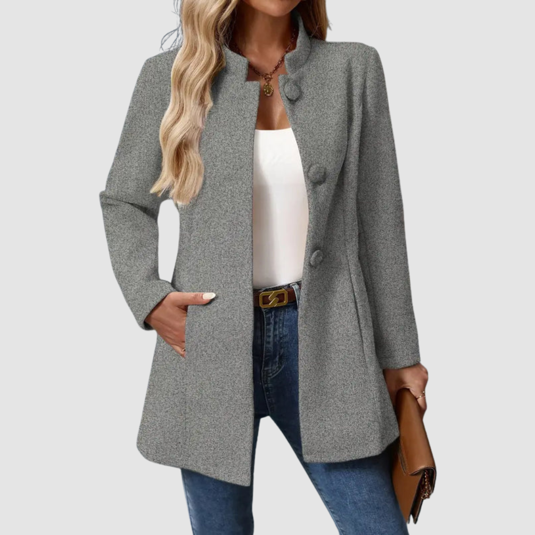 Annette – Timeless Elegant Stand Collar Coat