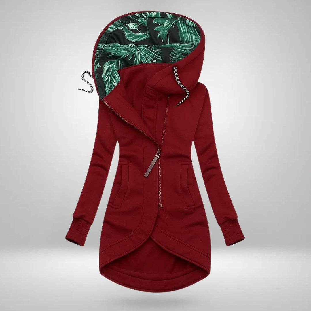 Cressida – Longline Zip-Up Hooded Sweatshirt
