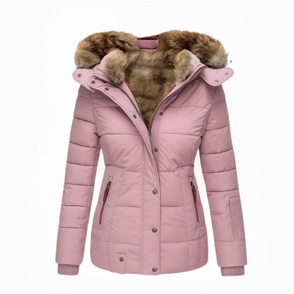 Perpetua – Insulated Winter Coat with Faux Fur Hood