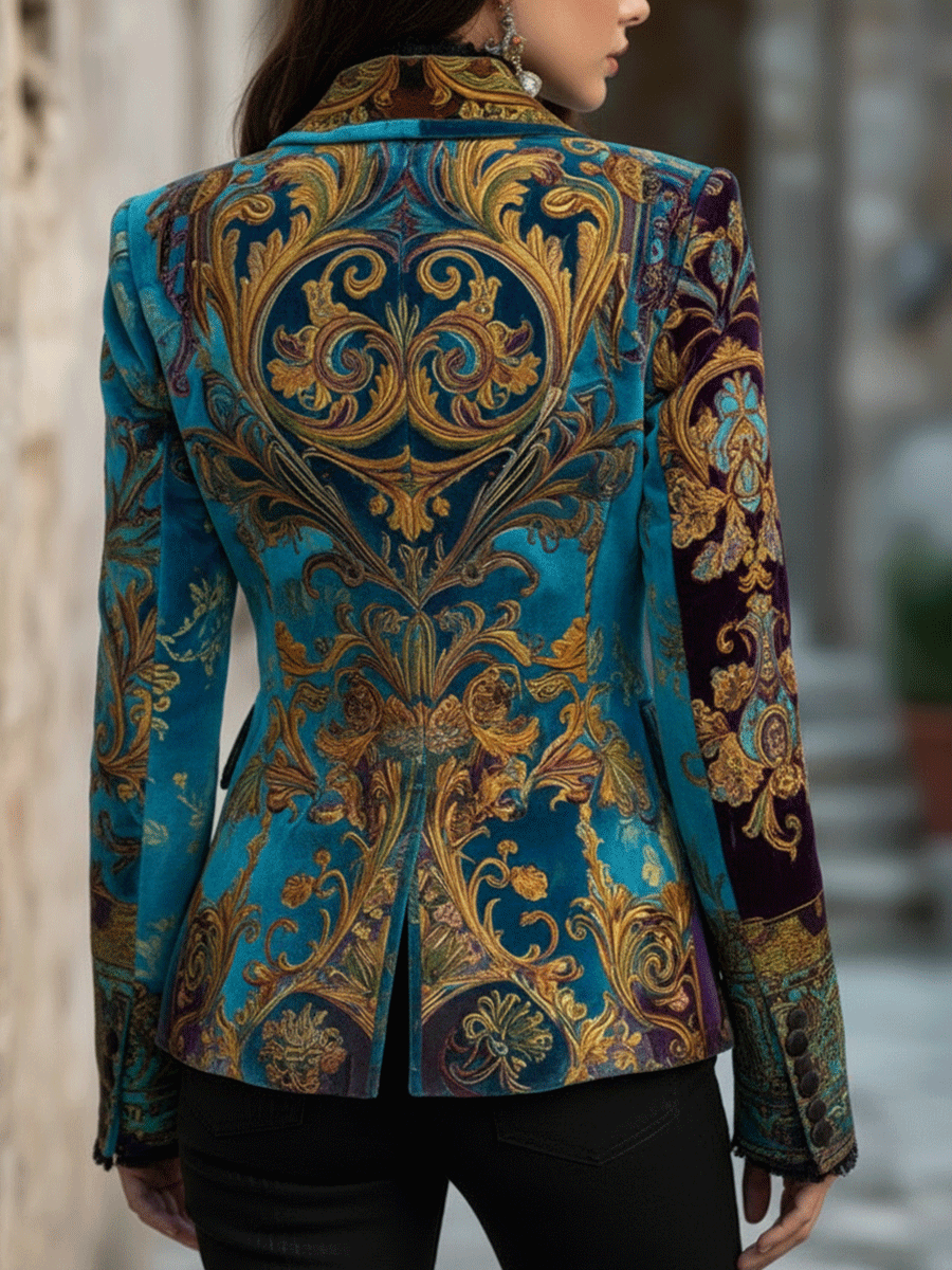 Imelda – Baroque Velvet-Look Tailored Blazer