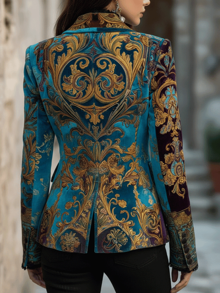 Imelda – Baroque Velvet-Look Tailored Blazer