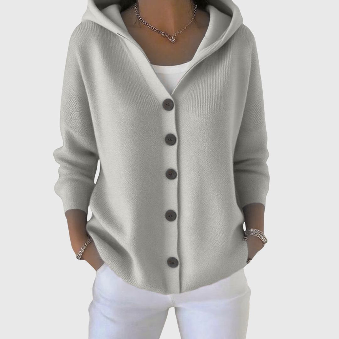 Roisin – Hooded Button-Down Knit Cardigan