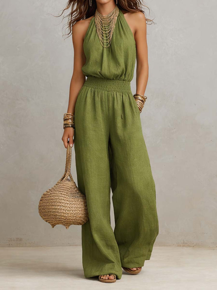 Audrey – Halter Neck Wide-Leg Jumpsuit
