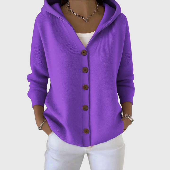 Roisin – Hooded Button-Down Knit Cardigan