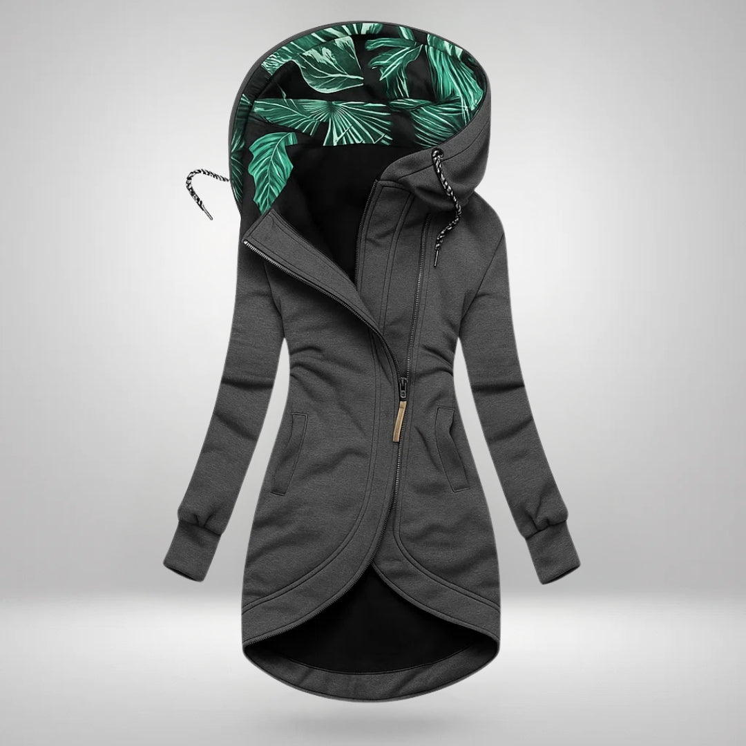 Cressida – Longline Zip-Up Hooded Sweatshirt