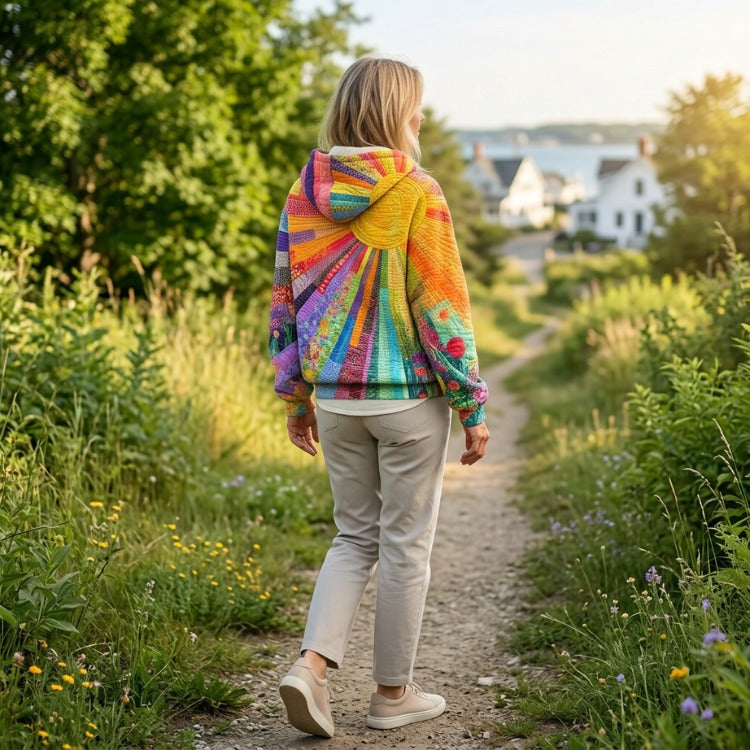 Madeleine – Quilted Patchwork-Print Hoodie