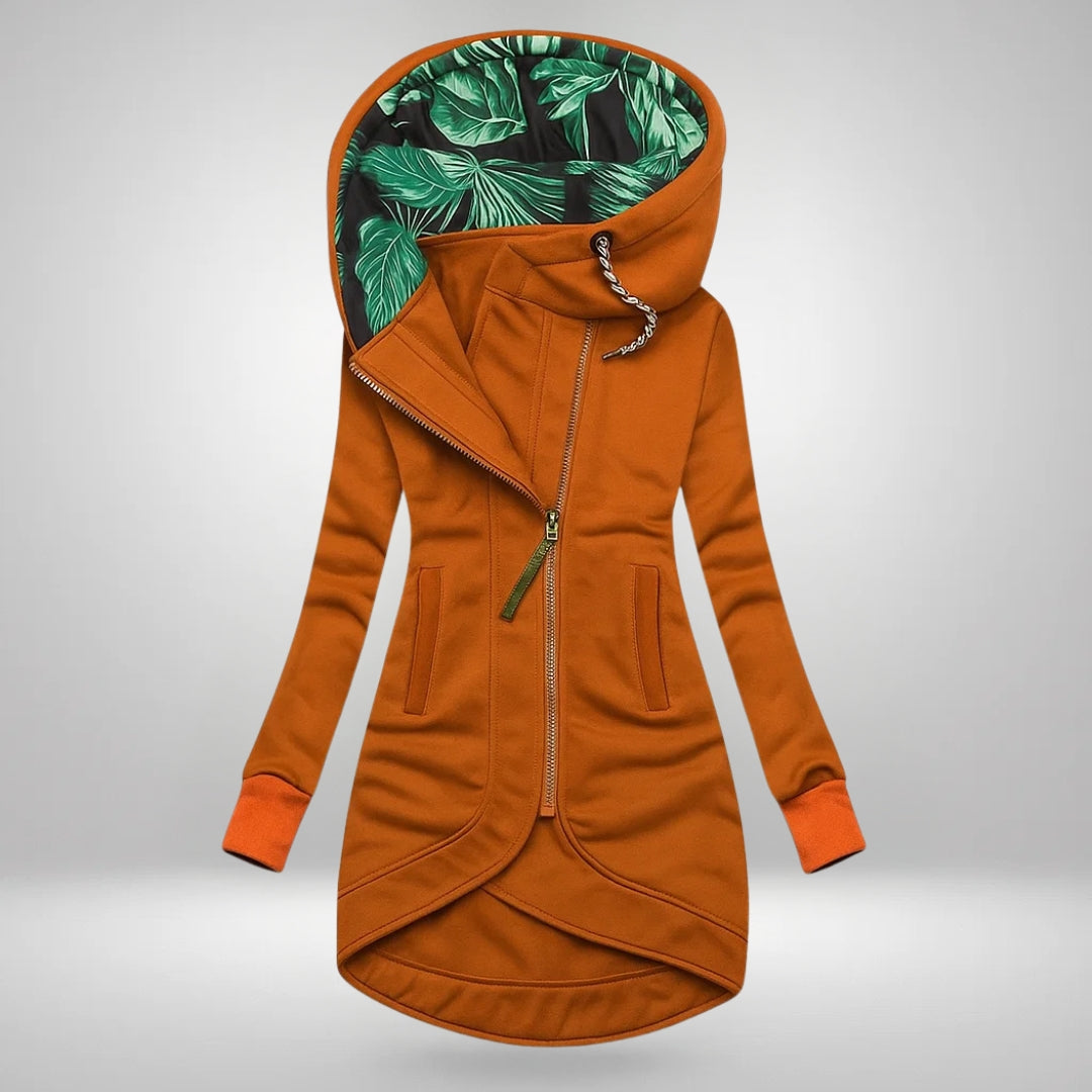 Cressida – Longline Zip-Up Hooded Sweatshirt