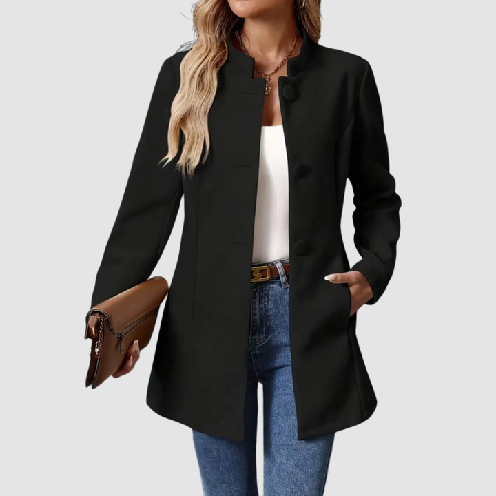 Annette – Timeless Elegant Stand Collar Coat
