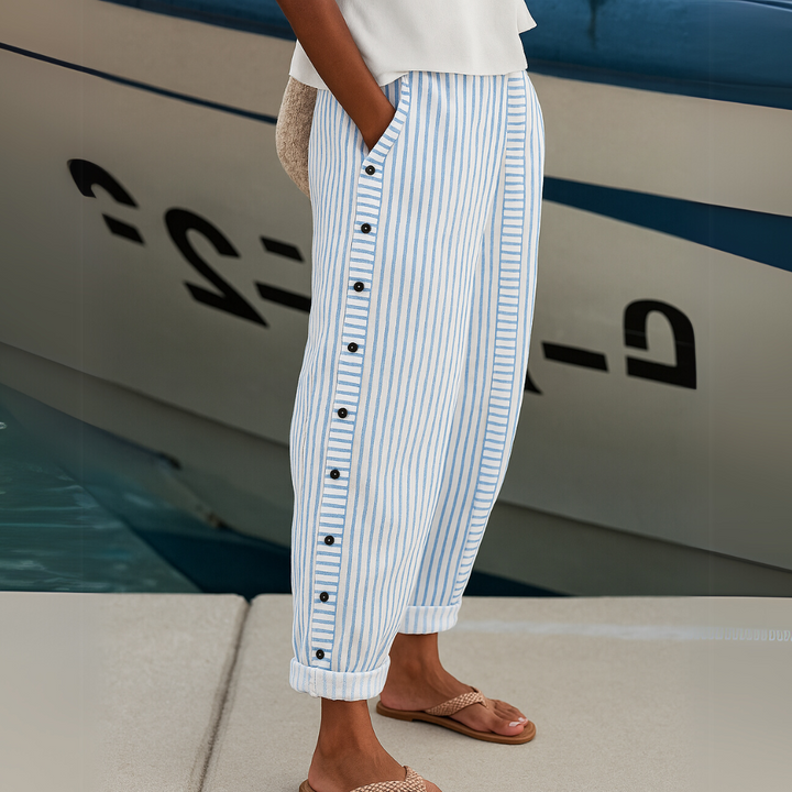 Evelyn | Striped Loose-Fit Trousers