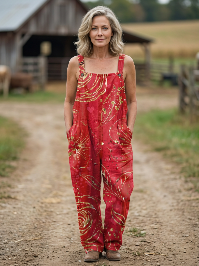 Edie | Abstract-Print Dungarees