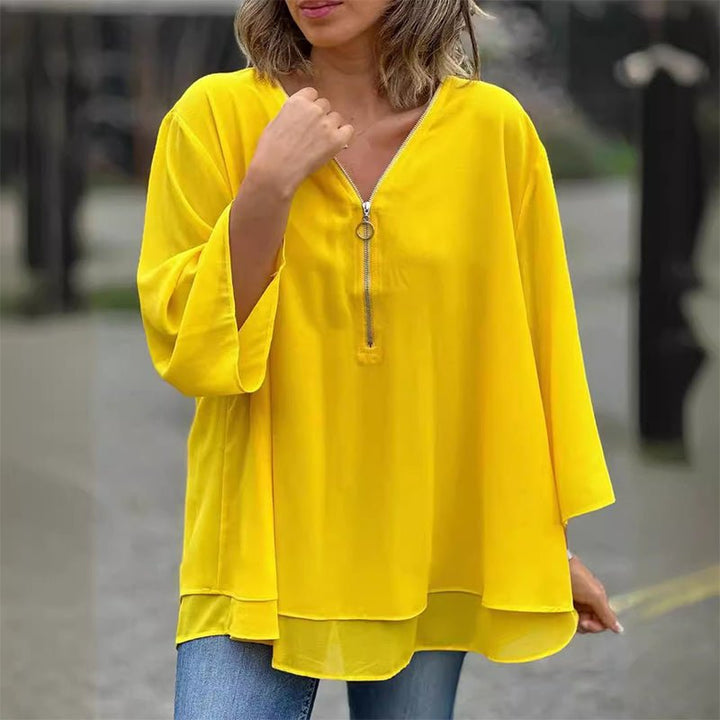 Jayne | Chiffon Zip Blouse