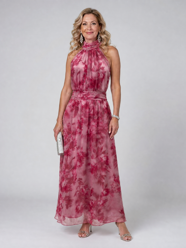 Niamh | Soft Halter Neck Midi Dress