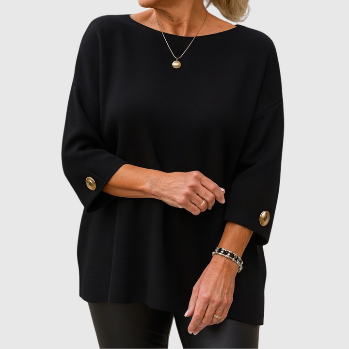 Daphne – Relaxed Knit Jumper with Button Cuffs