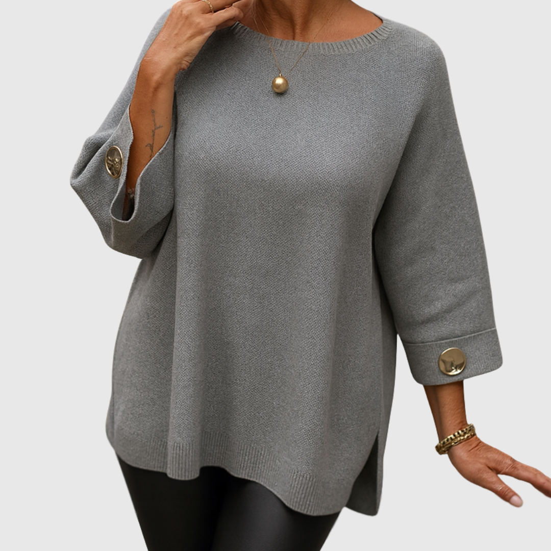 Daphne – Relaxed Knit Jumper with Button Cuffs