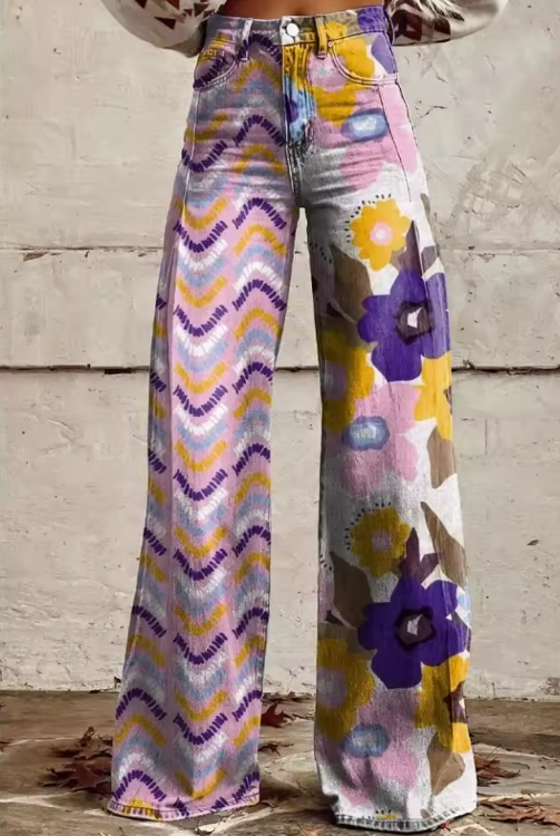 Gillian | Boho Flower Trousers