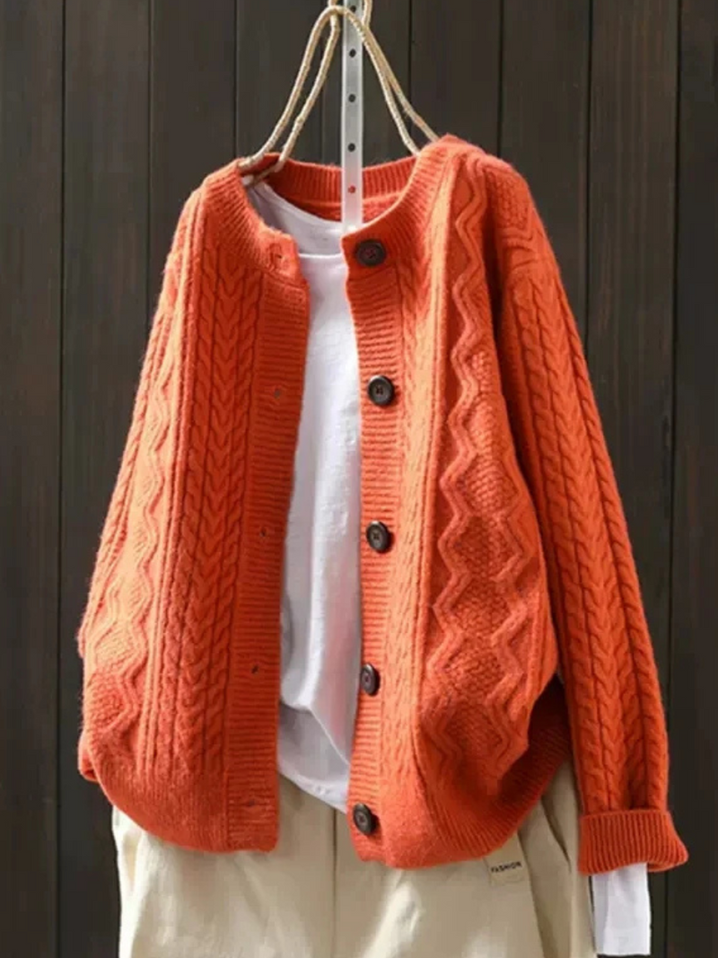 Ethel – Cable-Knit Button-Down Cardigan