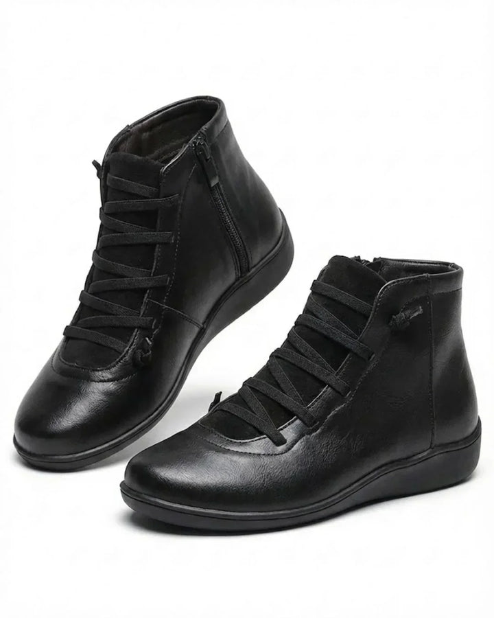 Mavis – Lace-Up Ankle Boots with Side Zip