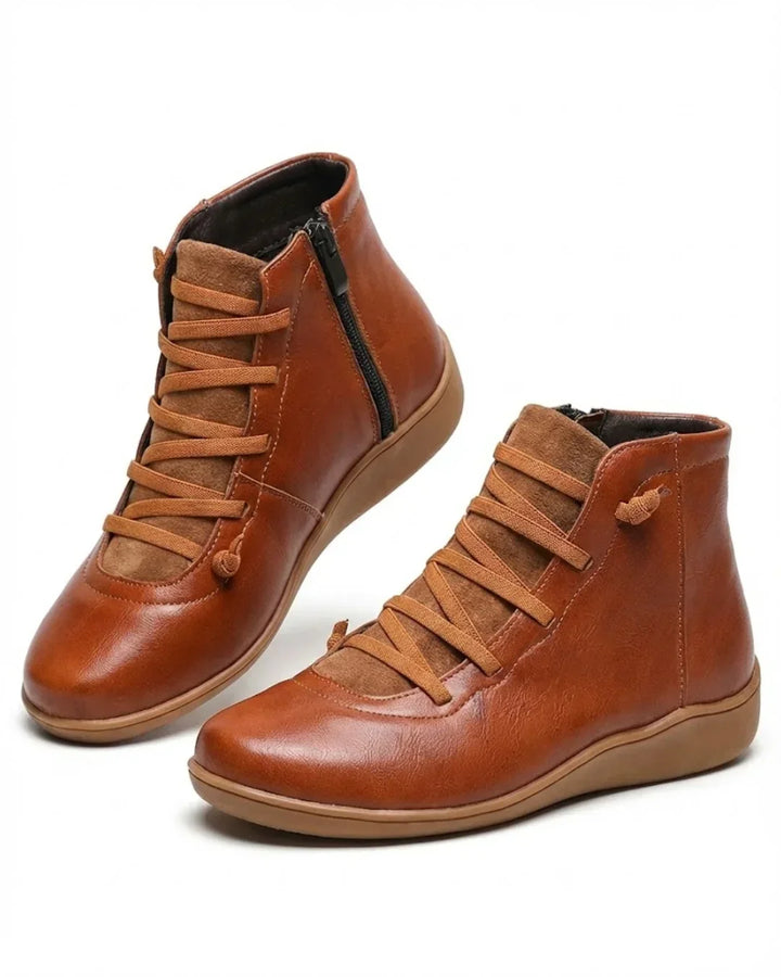Mavis – Lace-Up Ankle Boots with Side Zip