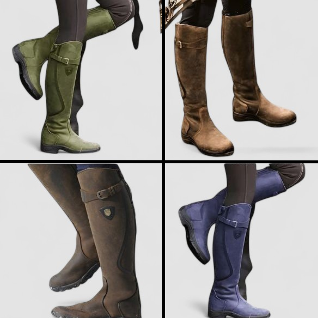Theodora – Tall Riding Boots with Buckle Detail