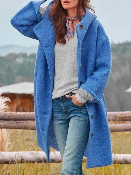 Ophelia – Hooded Button-Front Longline Coat