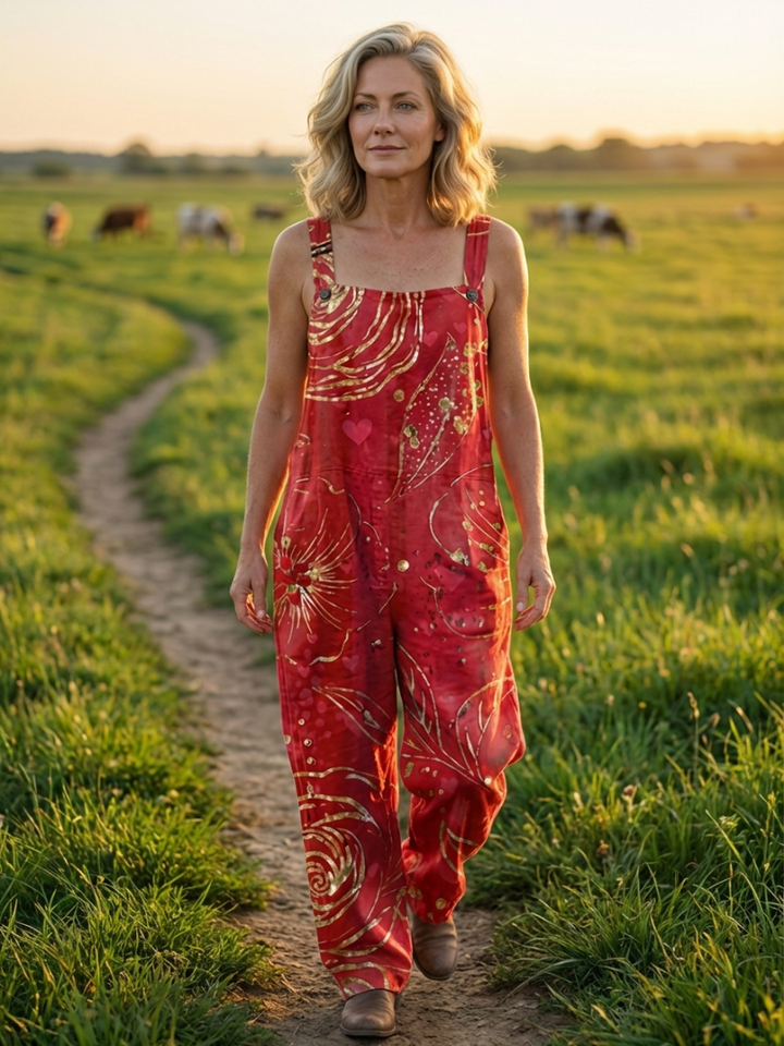 Edie | Abstract-Print Dungarees