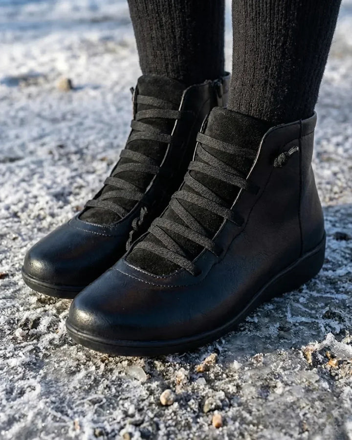 Mavis – Lace-Up Ankle Boots with Side Zip
