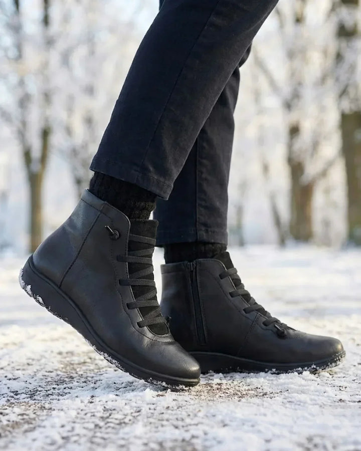 Mavis – Lace-Up Ankle Boots with Side Zip