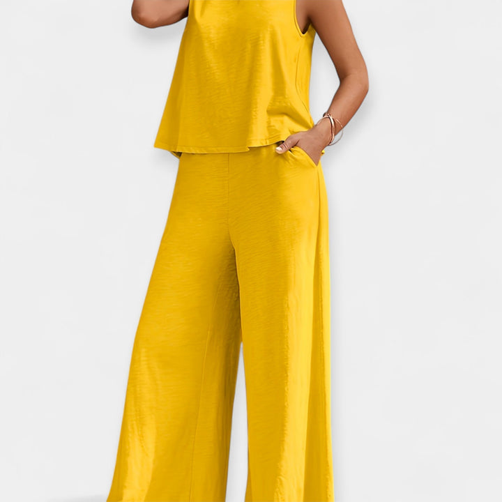Mallory | Sleeveless Top and Wide-Leg Trousers Ensemble