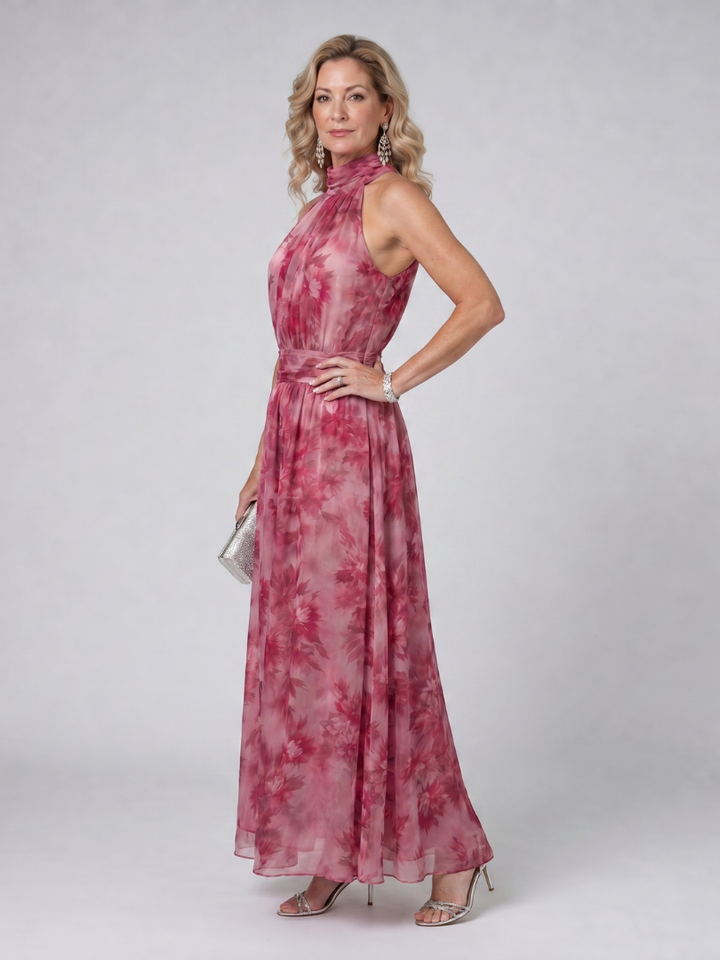 Niamh | Soft Halter Neck Midi Dress
