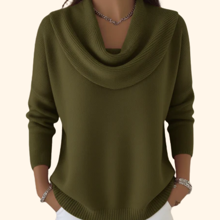 Sibyl – Cowl Neck Knit Jumper