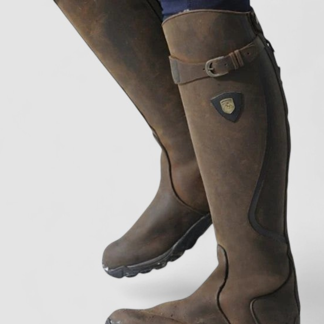 Theodora – Tall Riding Boots with Buckle Detail