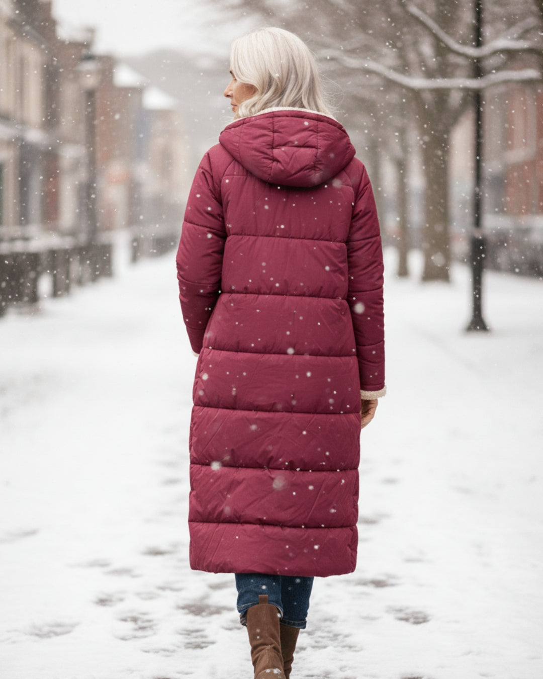 Bethan – Quilted Sherpa-Lined Long Coat