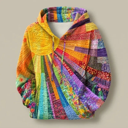 Madeleine – Quilted Patchwork-Print Hoodie