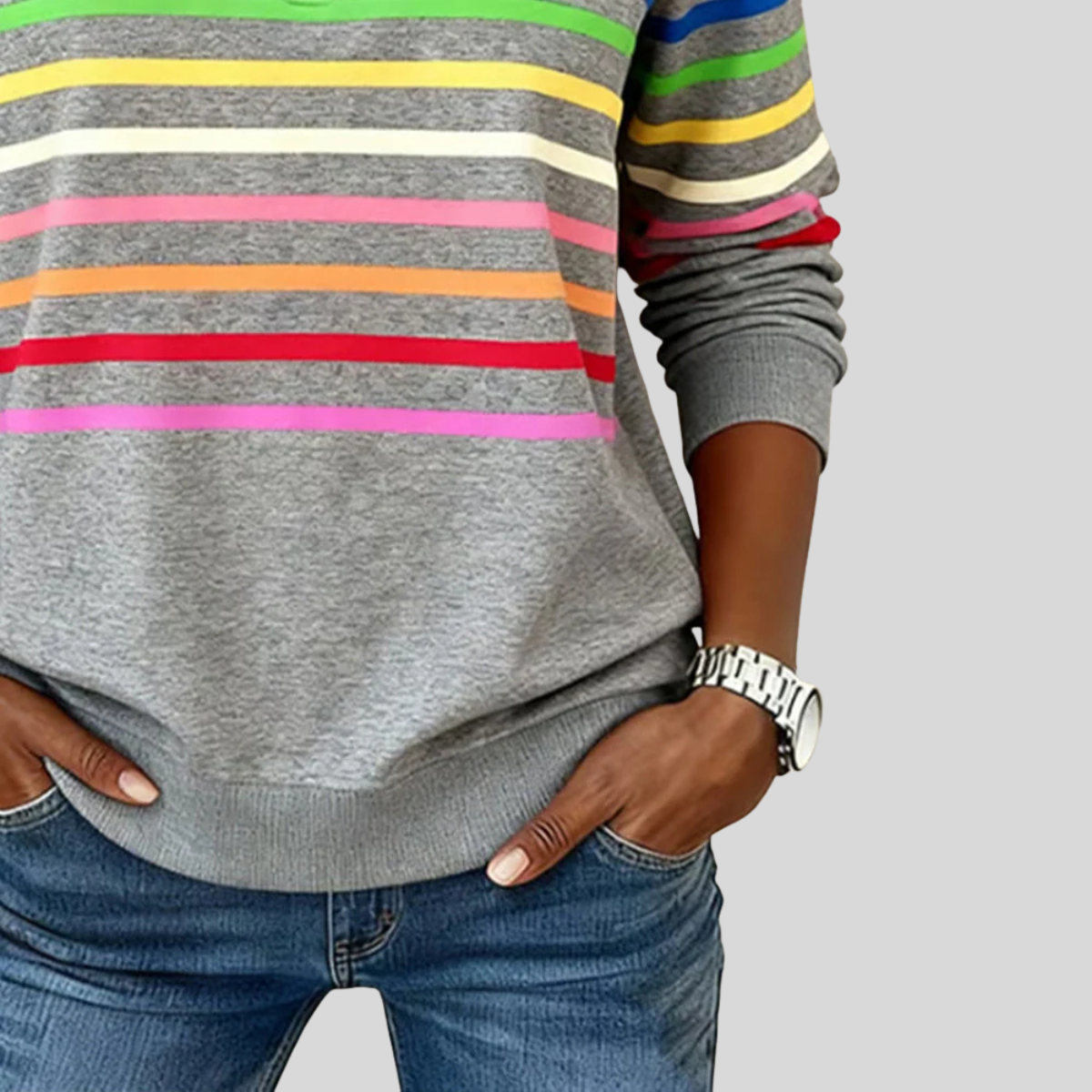 Judith – Striped Quarter-Zip Sweatshirt
