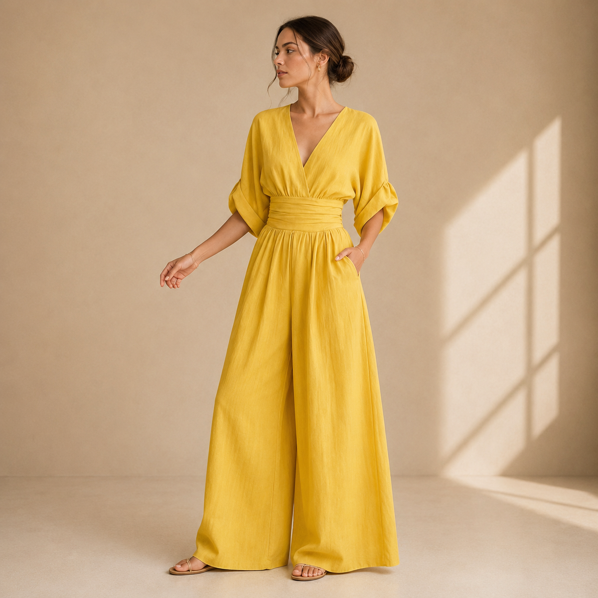 Saskia – Wide-Leg Wrap Jumpsuit
