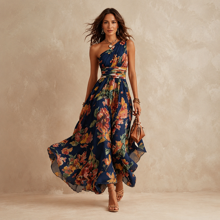 Sibyl – One-Shoulder Floral Maxi Dress