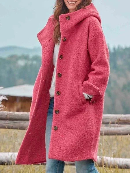 Ophelia – Hooded Button-Front Longline Coat