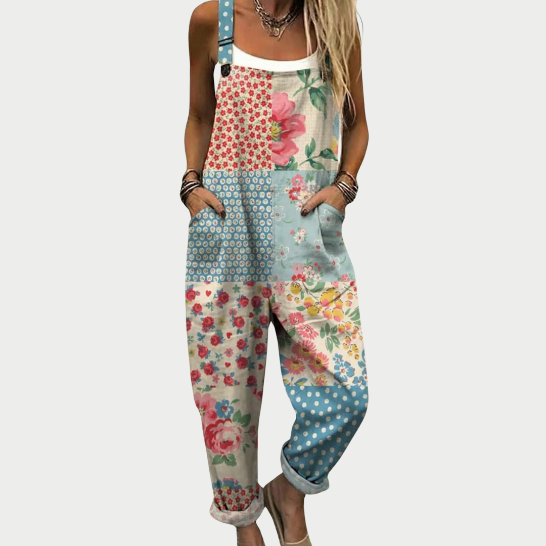 Sophia | Multicolour Print Dungarees
