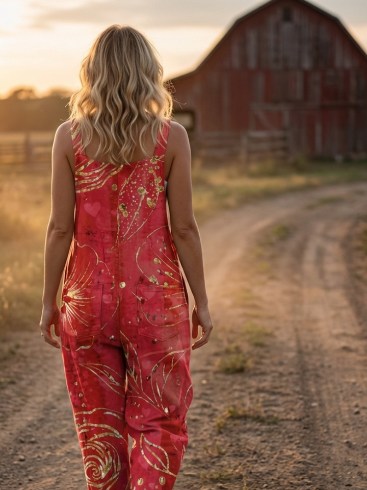 Edie | Abstract-Print Dungarees
